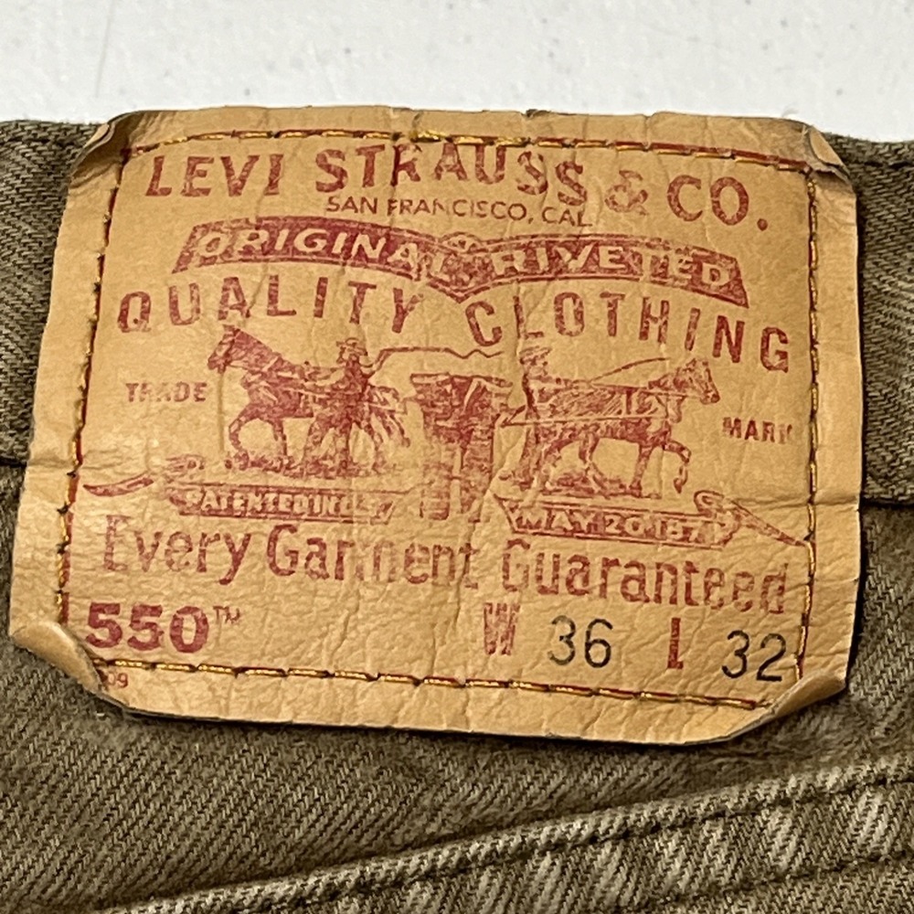 Vintage Levis 550 Denim Shorts Brown DIY Cut Off Jean Size 36 3" Y2K Festival - Picture 13 of 13